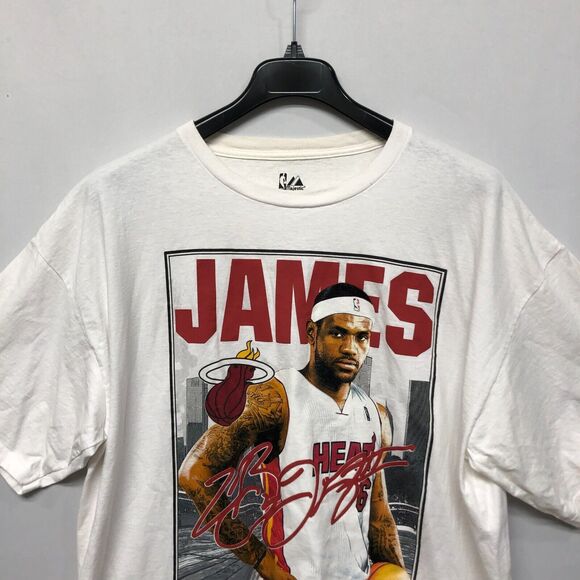Majestic NBA Lebron James Heat T-Shirt Tee Top Size XXL 2XL M207 -20 - Picture 7 of 12